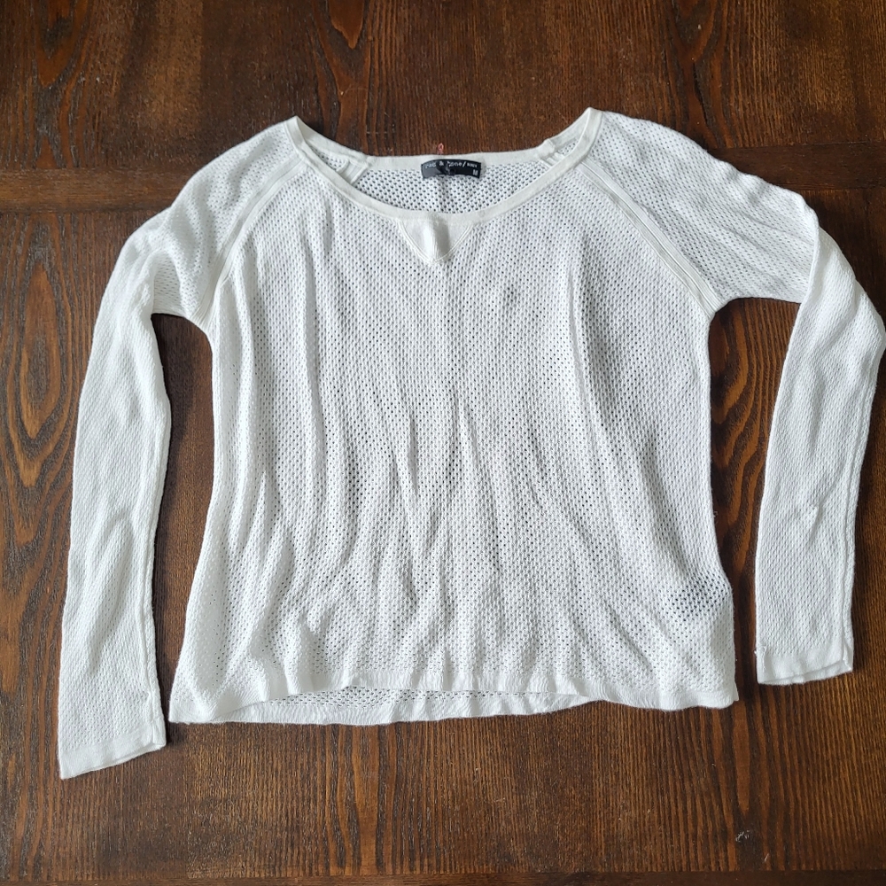 Rag & Bone White Mesh Women's Top